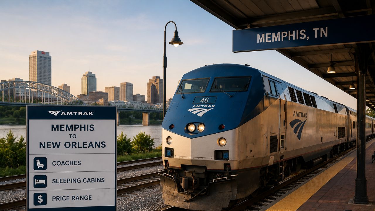Amtrak Memphis to New Orleans: Coaches, Sleeping Cabins, and Price Range